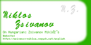 miklos zsivanov business card